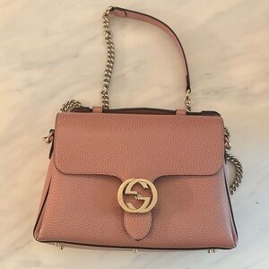 Gucci Blush Pink Shoulder Bag with Gold Chain